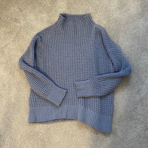 american eagle blue mock neck sweater